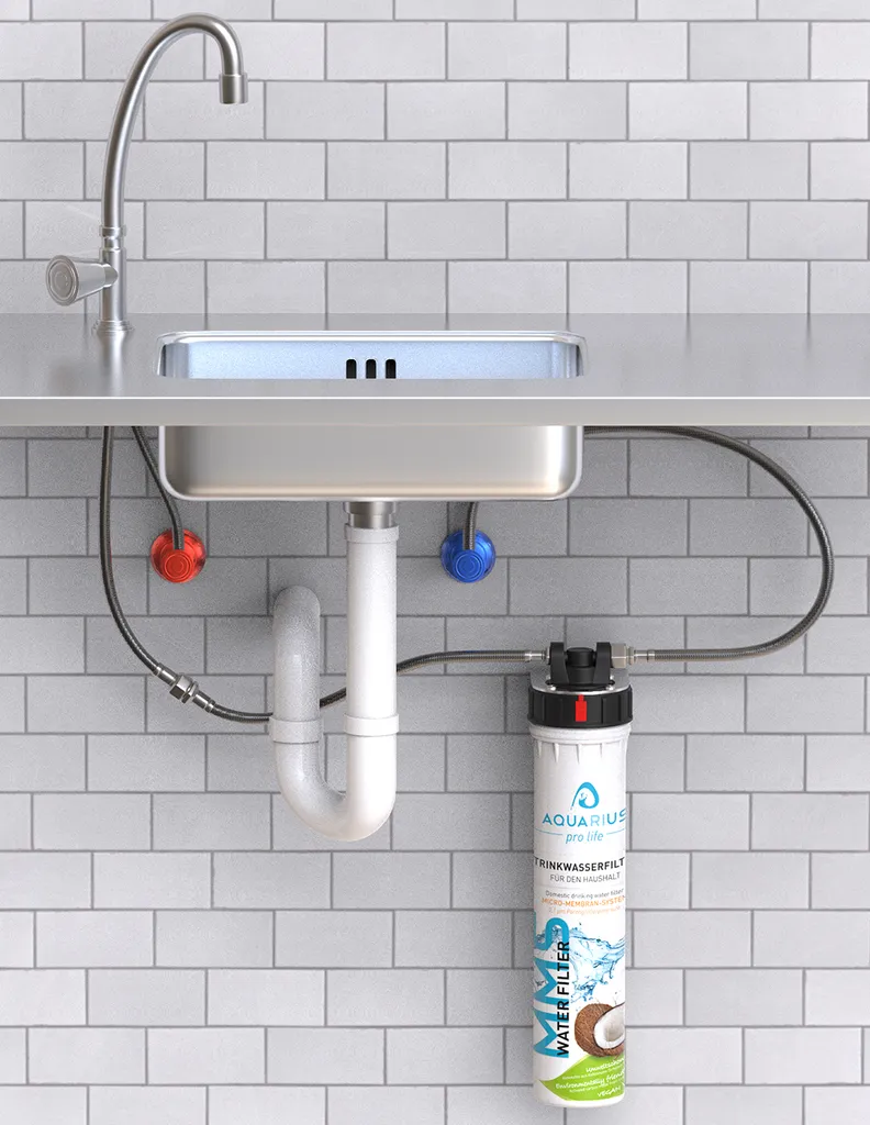 AQUARIUS Pro Life ® - Trinkwasserfilter Für Die Küche - Ultra Feine 0,1 Mikron Porengröße - Innovatives 3-stufiges Filtersystem Inkl. Aktivkohle & Micro-Membran I Filtert Bis Zu 11.200 Liter/Jahr I Einbaufilter - Wasserfilter – Bild 5