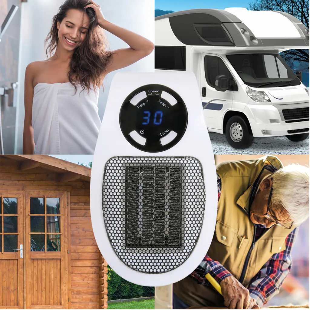 SUNTEC PTC Heizlüfter Steckdosen-Heizung Plug-in - Mit Thermostat, Timer, 500 Watt | 2 Ventilationsstufen, Elektrische Heizlüftung | Räume Bis 13 M² | Perfekt Für Schlafzimmer, Büro, Wohnung – Bild 4