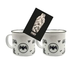 Mixcompany Bacardi 2er Set Tasse Becher Glas Weiß Mit Griff Und Schwarzem Druck