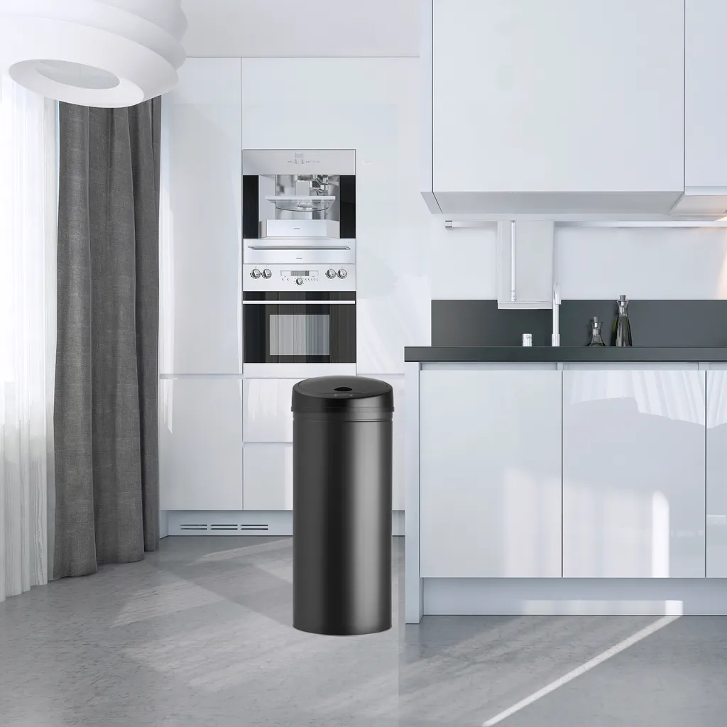 Kesser® Automatik Sensor Mülleimer Abfalleimer Abfall EDELSTAHL Papierkorb, Liter:40 Liter, Farbe:40 Liter SCHWARZ