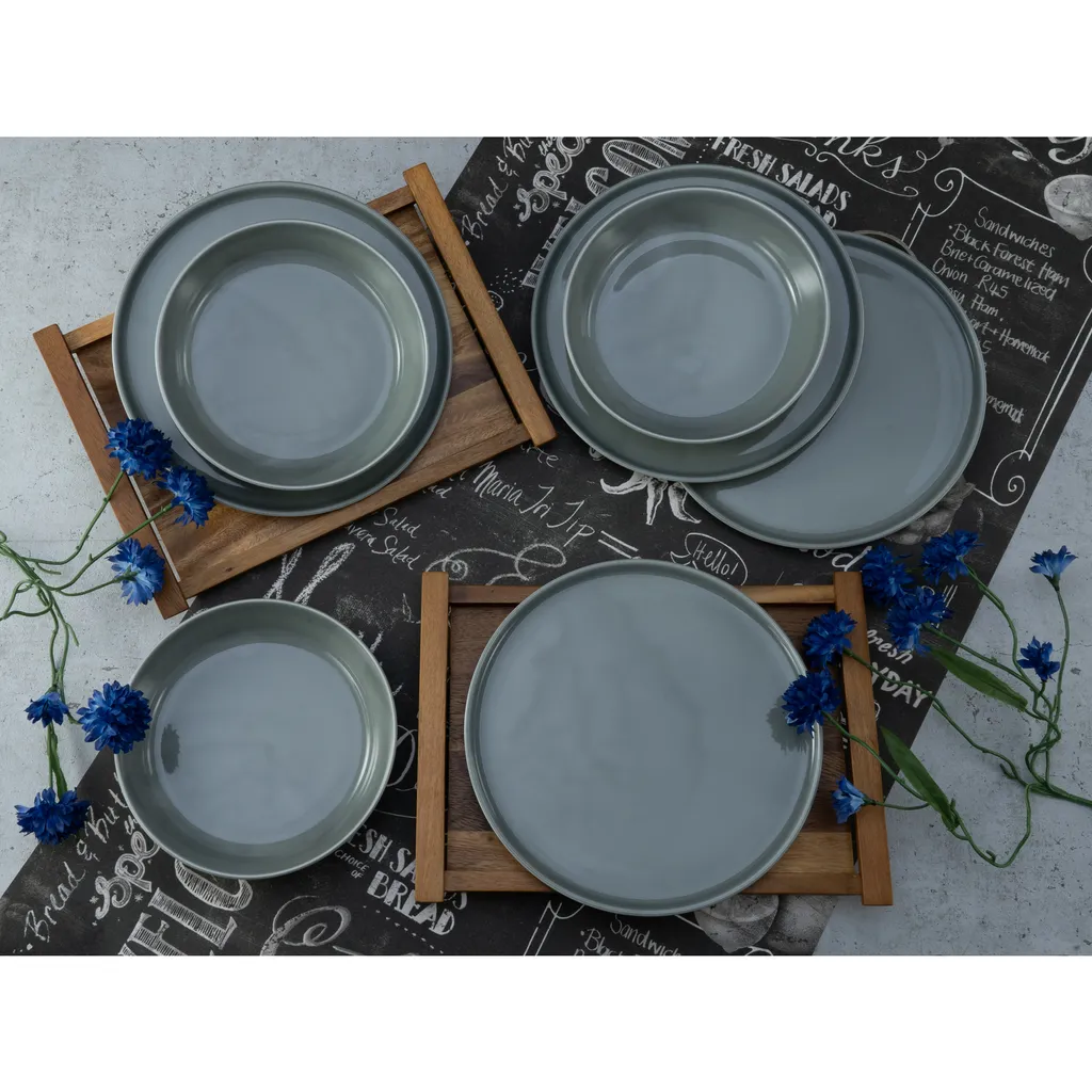 Creatable Porzellanhaus CreaTable 16735 Tafelservice Chef Collection Für 6 Personen, Porzellan, Grau (1 Set, 12-teilig) – Bild 3