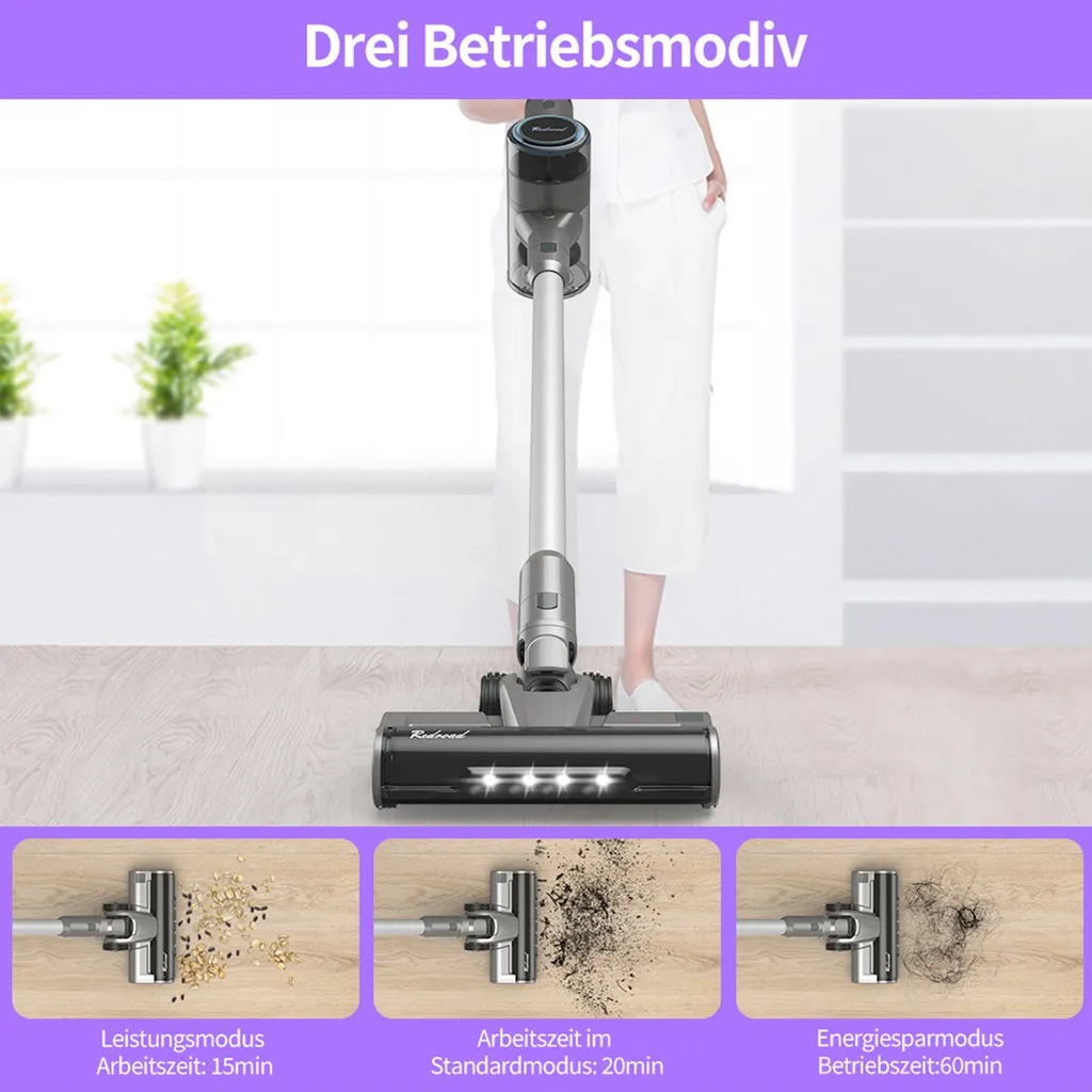 Redroad X17 Wireless Intelligent Induction Vakuum Redroad X17 350W Schwarz 2000Ah 25000Pa – Bild 4