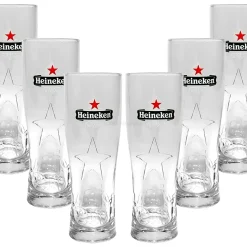 Mixcompany Heineken Bier 0,25 Glas Gläser Set - 6x Gläser 0,25 GEEICHT Bierglas Ellipse