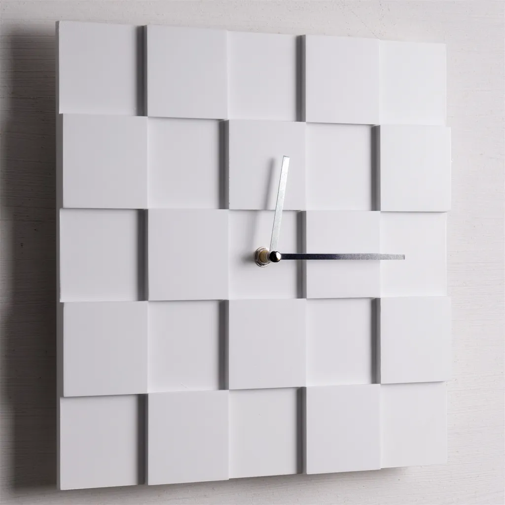 XTRADEFACTORY GMBH DESIGN WANDUHR 3D PLATES | 30cm Quadratische Küchenuhr Moderne Wanduhr