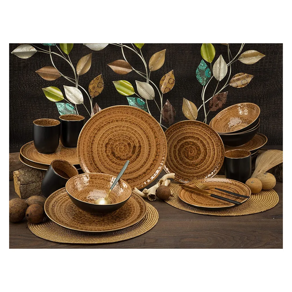 Creatable Porzellanhaus CreaTable 23365 Kombiservice Villa Romana Für 4 Personen, Steingut (1 Set, 16-teilig) – Bild 3