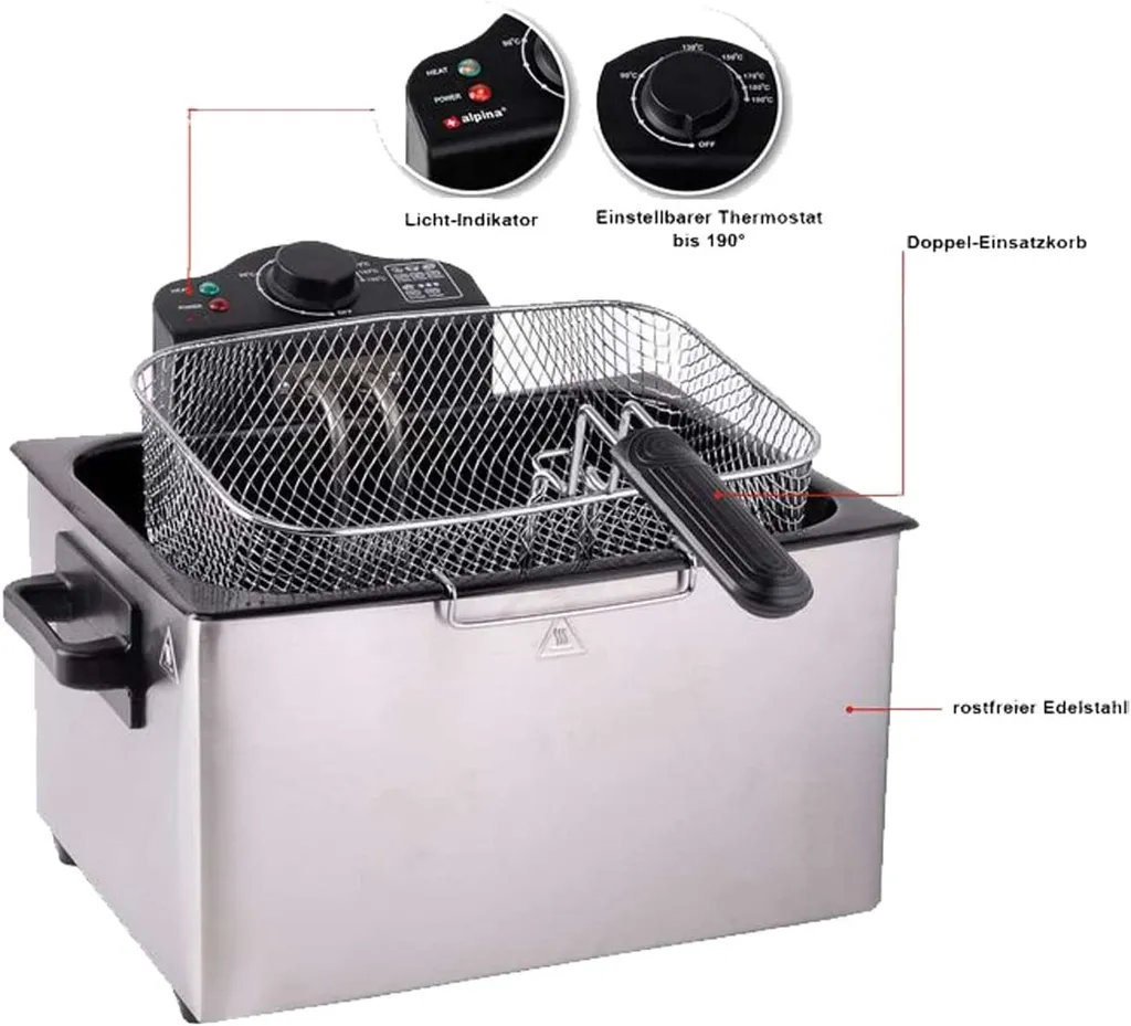 Edelstahl Doppel-Fritteuse 5 Liter EPIQ 80000703 – Bild 6