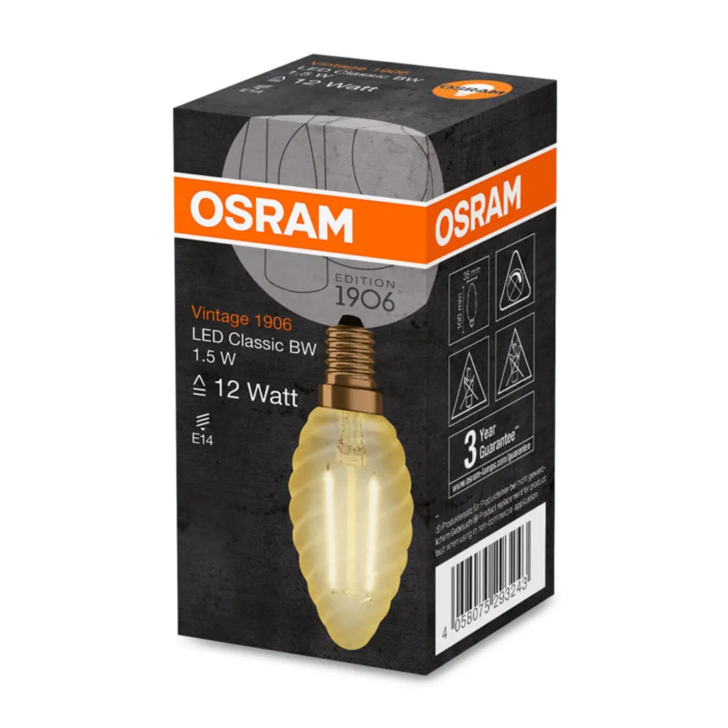 Osram LED Leuchtmittel Vintage 1906 Cla BAR E14 1,5W Warmweiß, Amber – Bild 4
