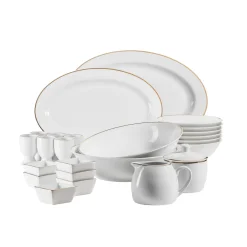 Maeser Mäser 931735 Kombiservice Professional Dining Für 6 Personen, Porzellan, Weiß (1 Set, 24-teilig)
