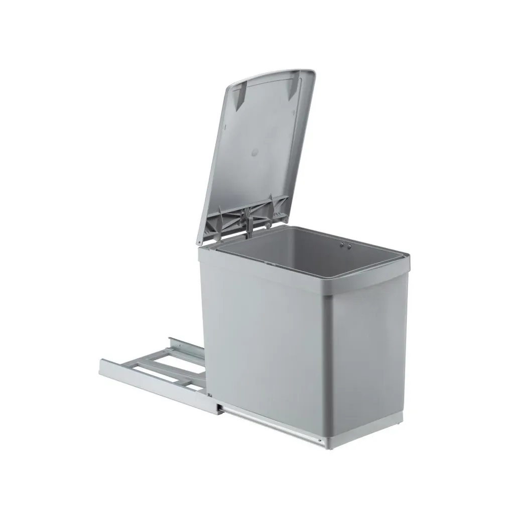 WESCO Einbau-Abfallsammler 30DT - 16 Liter, Hinter Drehtüren, Alugrau