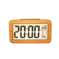 Qiangzhipow LED Holz Digitaler Wecker Alarm Zeitanzeige Uhr Schlummerfunktion LCD