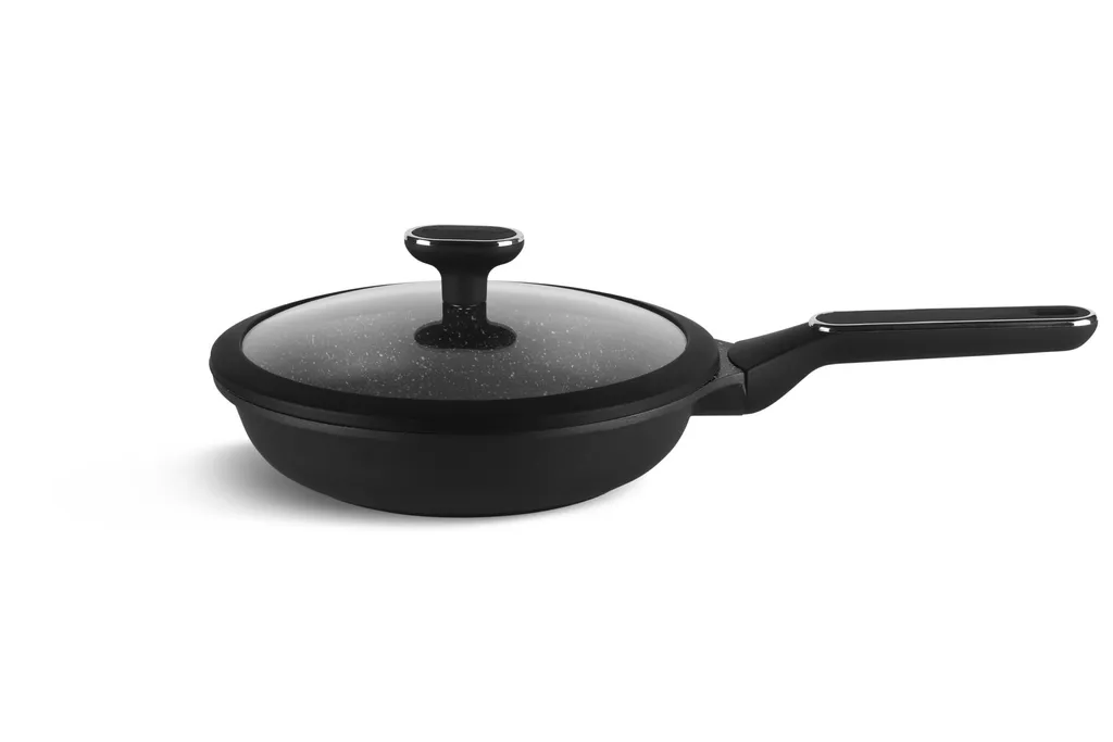EDENBERG Schwarze Töpfe INDUKTION GLASDECKEL Kochtopf Topfset Keramik Und Pfanne – Bild 8