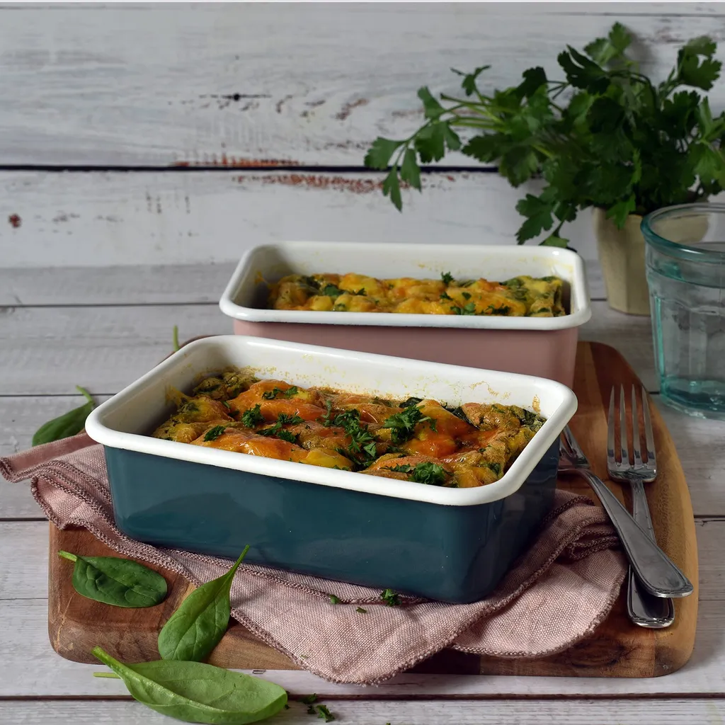 HoneyWare Frischhaltedose Color Line L 1,35l Flach Petrol Emaille – Bild 12