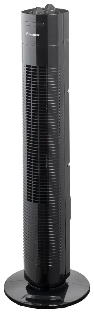Bestron Turmventilator Mit 3 Geschwindigkeitsstufen, Inkl. 75° Oszillation-Funktion, Timer, Höhe: 78cm, 35W, AFT760Z, Farbe: Schwarz