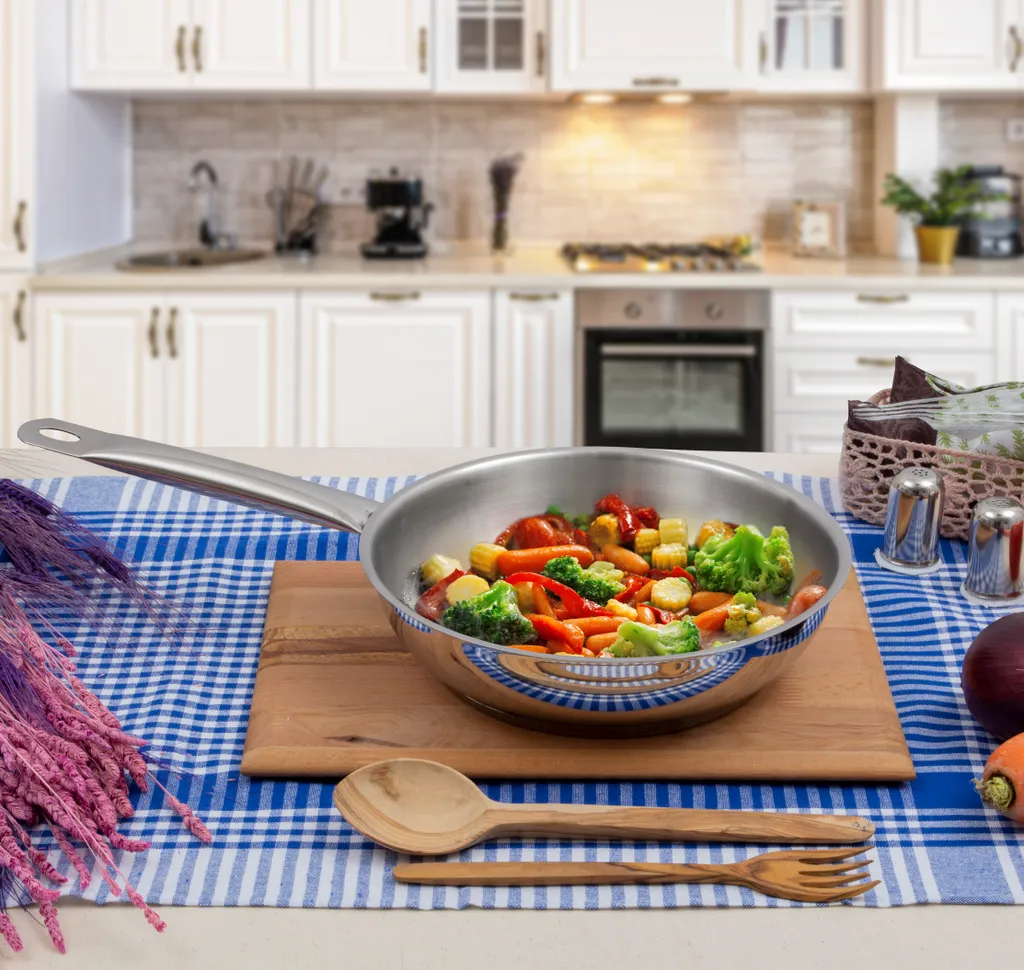 Serenk Modernist Pfanne, Bratpfanne, Edelstahlpfanne, Für Alle Herdarten, Auch Induktion, Spülmaschinenfest, Stielpfannen, Silber, Ø 24 Cm - 1,5 Liter – Bild 8