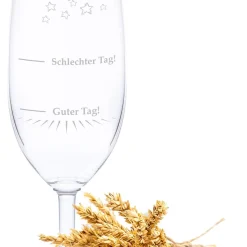 Gravurzeile Leonardo Bierglas Mit Gravur "Guter Tag Schlechter Tag"