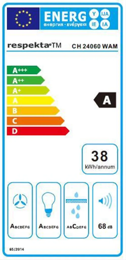 Dunstabzugshaube / Schräghaube Respekta CH 24060 WA 60cm Weiß – Bild 3