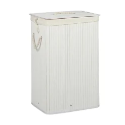 Relaxdays Wäschekorb Bambus Eckig