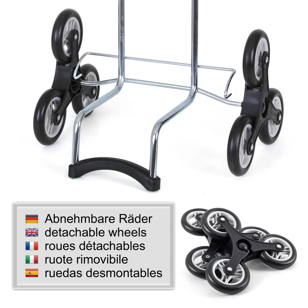 Andersen Shopper Treppensteiger Scala Stahl Mit Rad Ø 3 X 13cm Und 41 Liter Tasche Dots Blau Mit Kühlfach – Bild 5