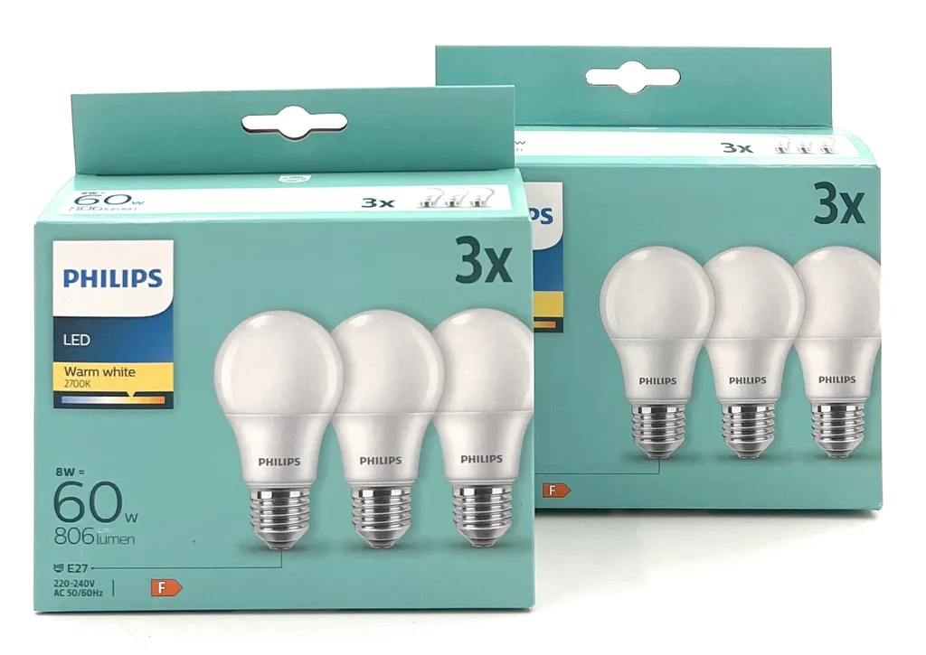Philips LED Ersetzt 60W, Warmweiß (2700 Kelvin), 806 Lumen, 6er Pack, Matt – Bild 4