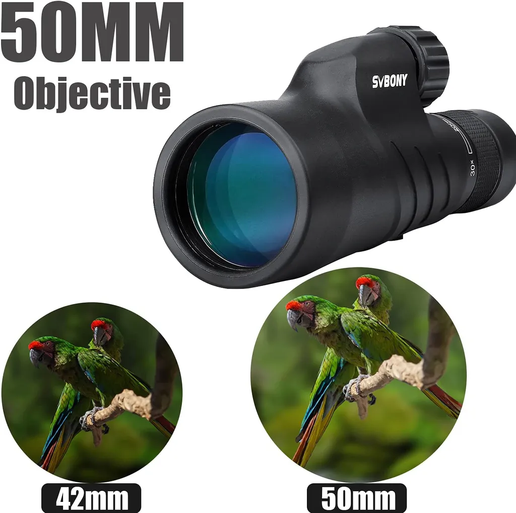 Svbony SV45 Zoom Monokular Teleskop, 10-30X50 Bak4 Prisma Monokular Für Outdoor-Aktivitäten Tierbeobachtungen, Camping – Bild 2