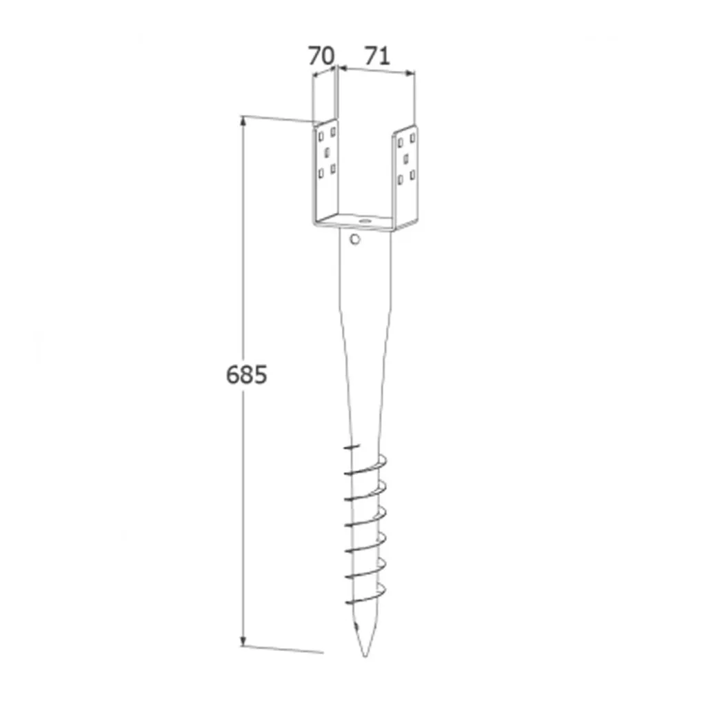 4U-Onlinehandel Bodenhülse Eindrehhülse Pfostenträger 70x685mm – Bild 4
