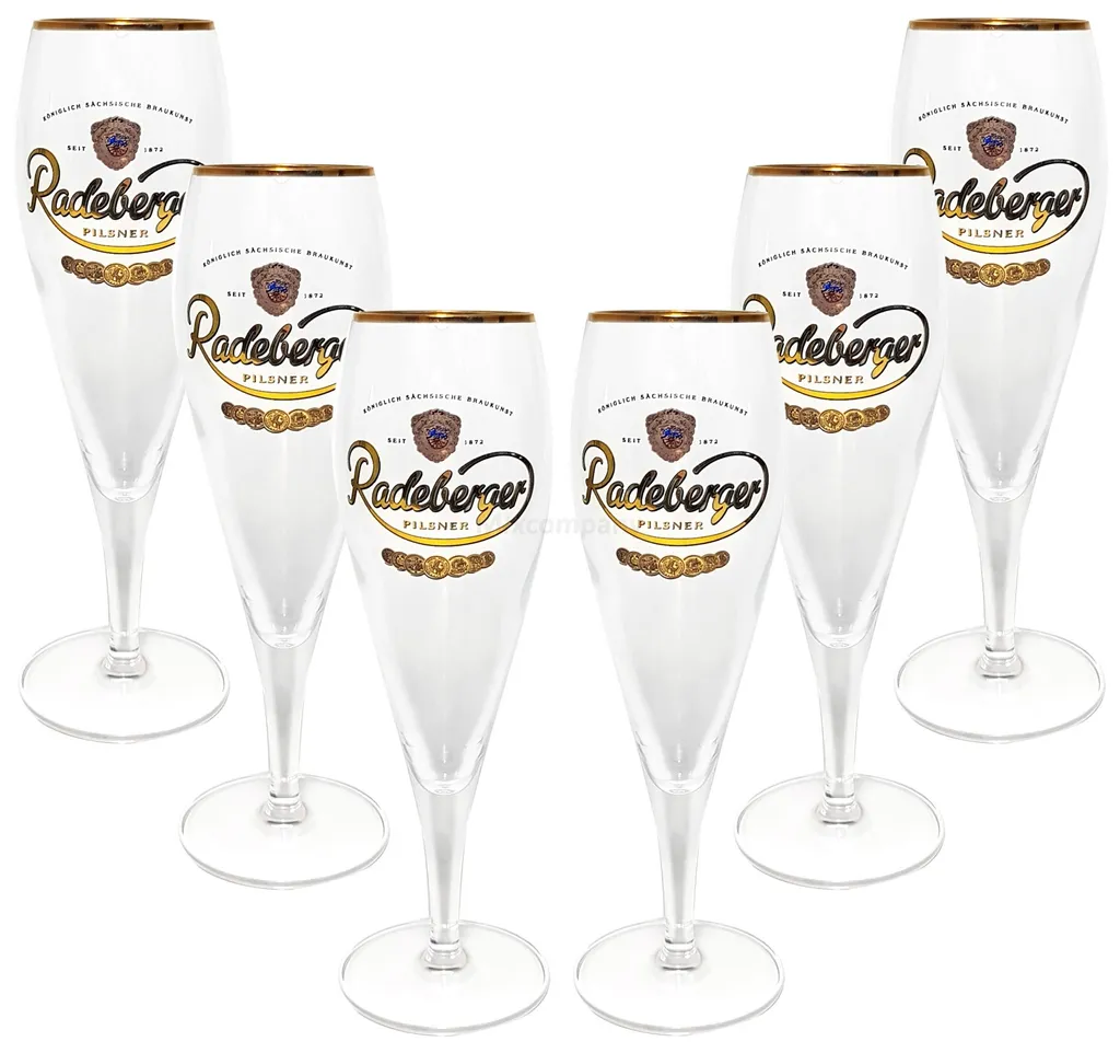 Mixcompany Radeberger Pilsener Bierpokal Glas Gläser-Set - 6x Pilstulpen 0,3l Geeicht