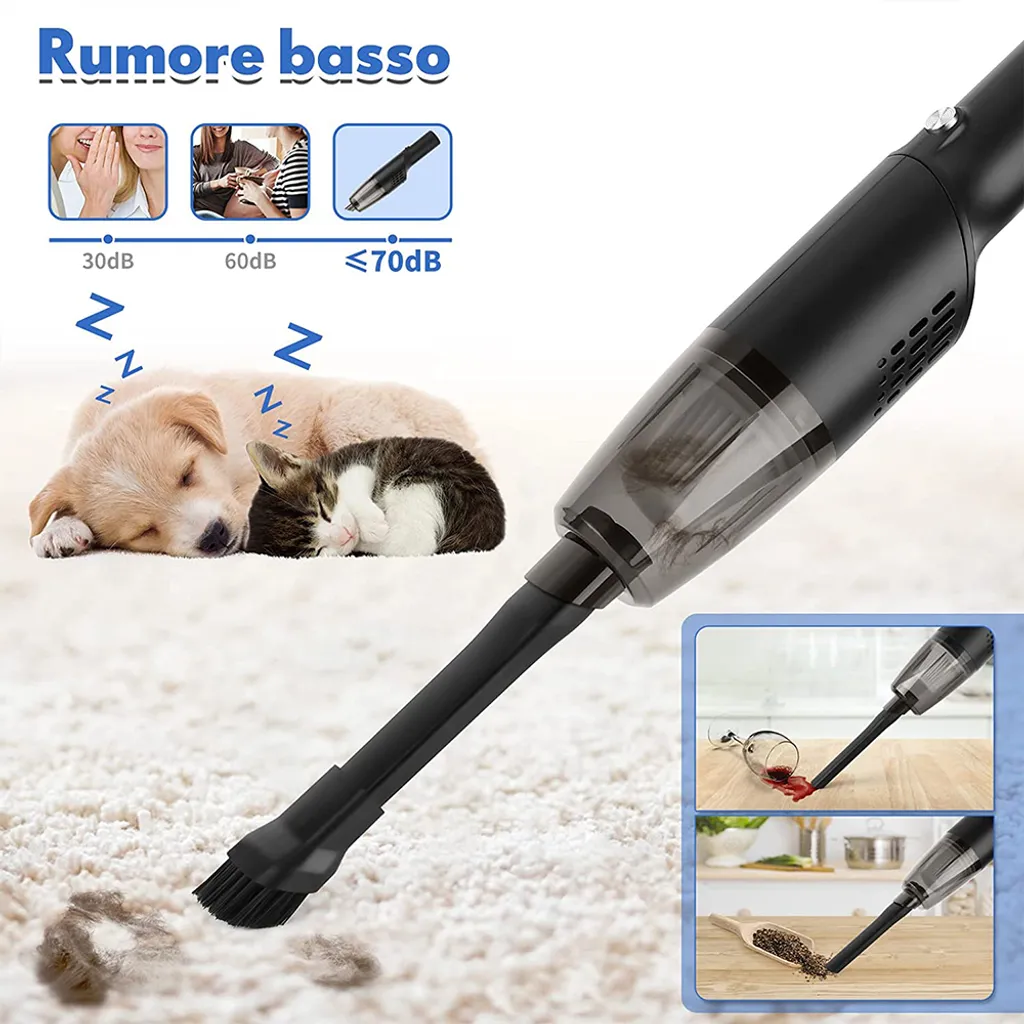 Mmgoqqt Mini Handstaubsauger Kabellos - Handstaubsauger Wiederaufladbar Tragbar , USB Staubsauger Für Auto, Tastatur, Tierhaare,Black – Bild 9