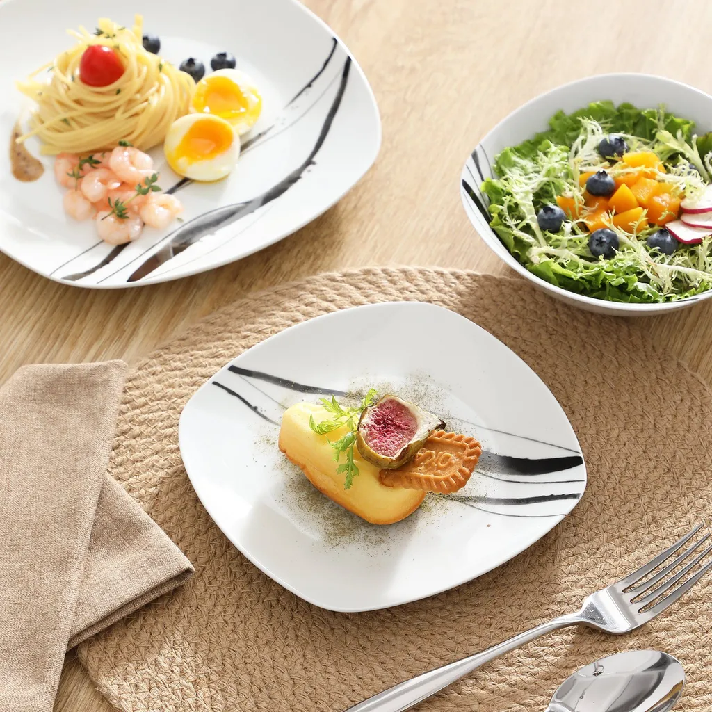 VEWEET Tafelservice 'Teresa' Aus Porzellan 20 Teilig, Geschirrset Beinhatlet Eierbecher, Kaffeetassen, Müslischalen, Dessertteller Und Flachteller, Geschirrservice Für 4 Personen – Bild 4