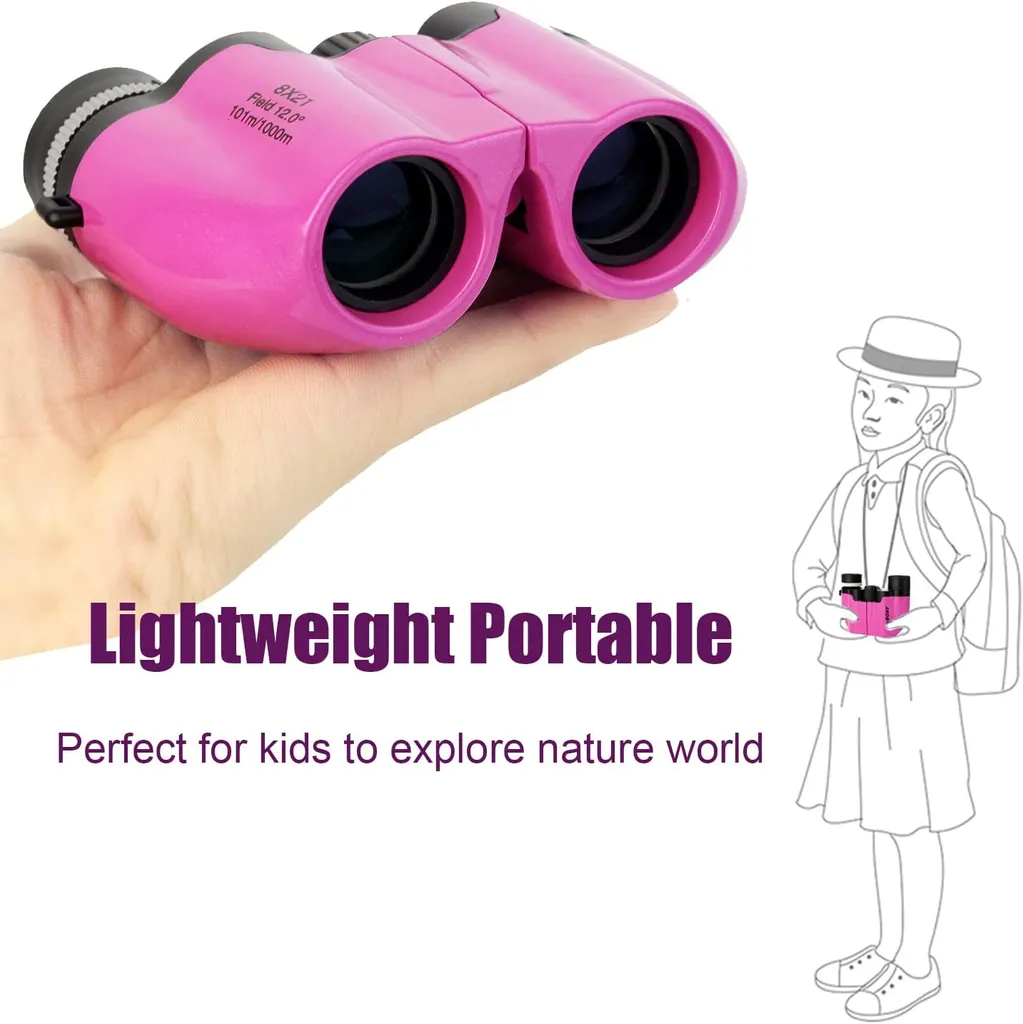 Svbony SV26 Fernglas Für Kinder, FMC-grün, 8x21 Fernglas Vogelbeobachtung Outdoor-Aktivitäten, Geschenken Für Jungen, Mädchen (Rosarot) – Bild 5