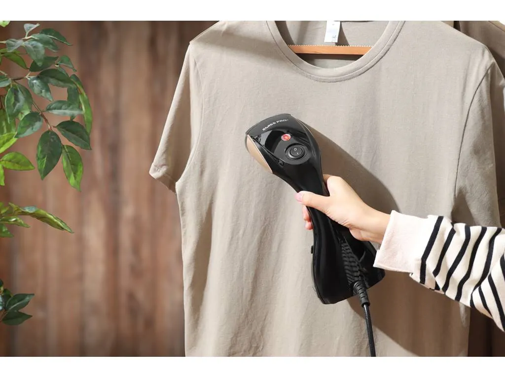 Swiss Pro+ Swiss Pro Streamer Schwarz Dampfglätter 1100W-200ml Tragbares Handbügeleisen Für Reise & Zuhause – Bild 3