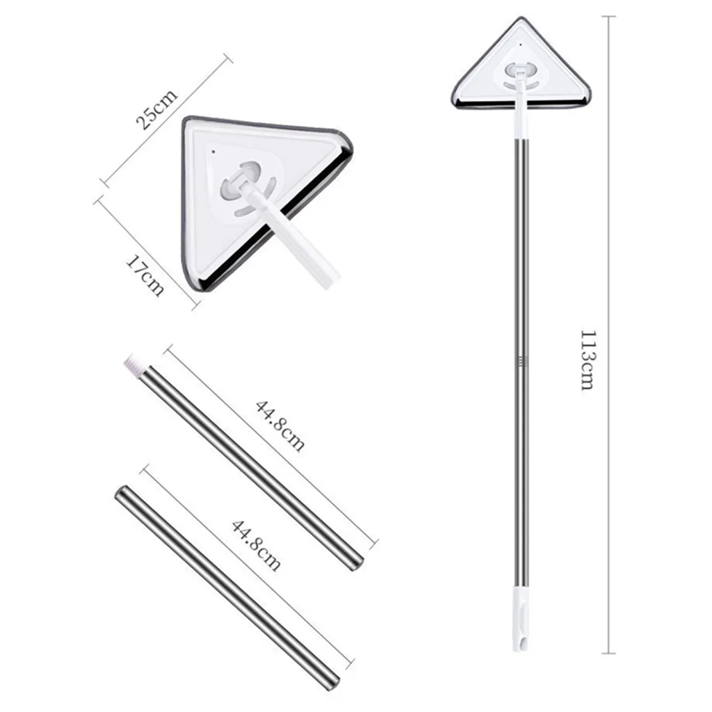Jinaishop 360° Schleuderreinigung Triangle Cleaning Glass Mop Mit Gratis 2 Mop – Bild 4