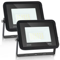 Lospitch 2X LED Fluter Flutlicht Strahler 20W Scheinwerfer Baustrahler Außen Lampe IP65 Warmweiß