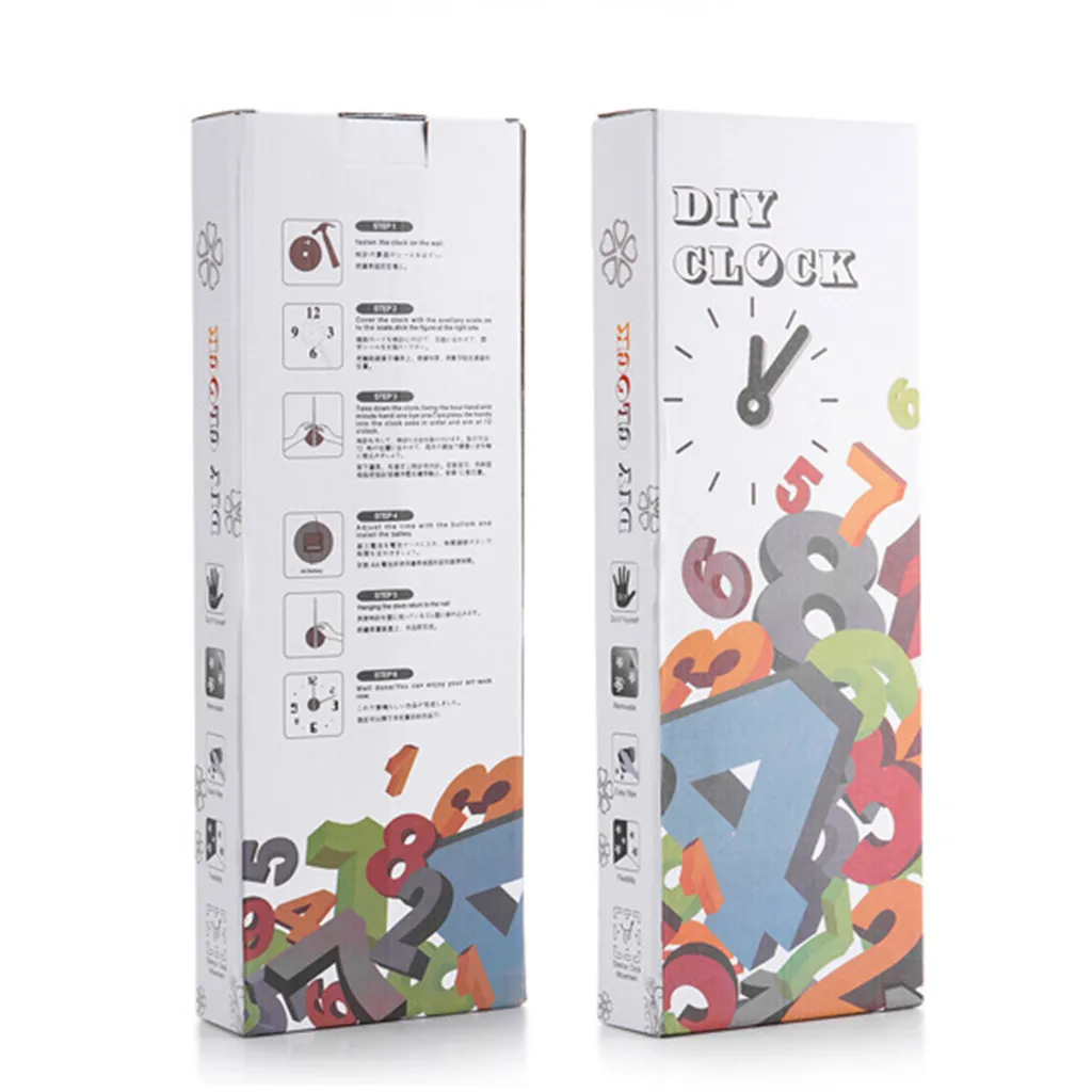 CMYBabee Wanduhr 3D DIY XXL Stumm Acryl-Wanduhr Moderne Designer Wanduhr 3D Wand Uhr Home Office Schule Dekoration Riesig 80-120cm – Bild 9