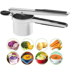 Mmgoqqt Premium Spätzle-/Kartoffelpresse Aus Edelstahl (3 Siebeinsätze Zum Einwerfen Von Pasta-Eis Etc.), Rost- Und Spülmaschinenfest