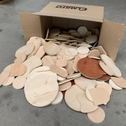 Elmato 13008 Sperrholz Runde Reste Holz Scheiben Bastler Kreise Zuschnitte Gemischt 36Liter