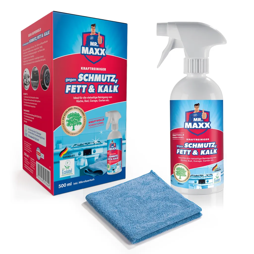 Maxxworld Mr. Maxx Reinigungsmittel Inkl. Sprühflasche + Mikrofasertuch Für Schmutz & Fett & Kalk – Bild 7
