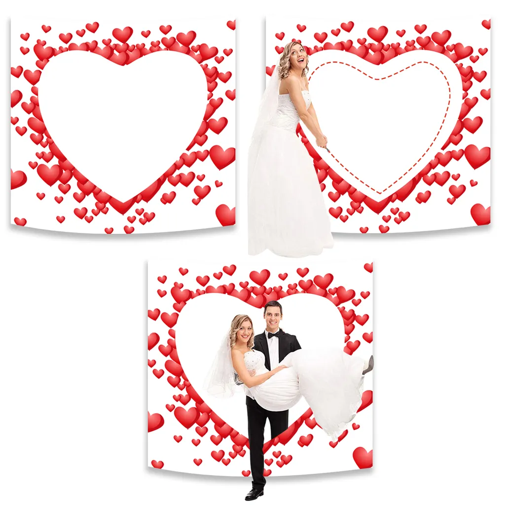 BELLEVOUS Hochzeitsherz Zum Ausschneiden - 1.8 X 2m Hochzeits Laken Mit Mini Scheren Set - Hochzeits Deko Bettlaken Mit Herz Ballon Design Für Hochzeit Braut Und Bräutigam Hochzeit Standesamt Hochzeits Spiele – Bild 4