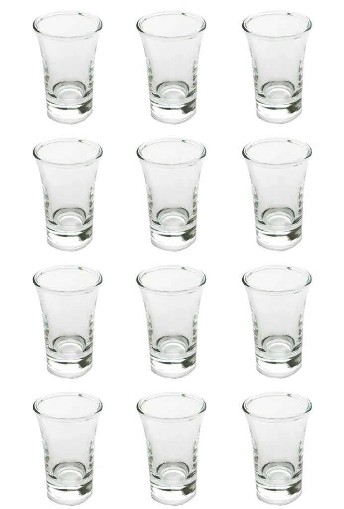 Top Ten Handels GmbH Schnapsgläser Shooter Stamper Glas Klassische Leichte V-Form 40 Ml 12 Stück