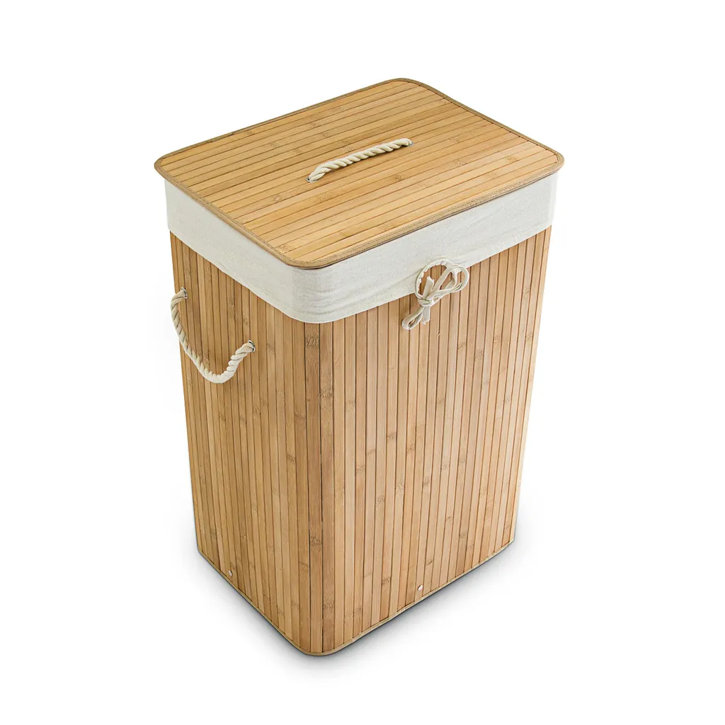 Relaxdays Wäschekorb Bambus Eckig – Bild 9