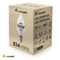Berge LED Leuchtmittel Ersatz LED-Glühbirnen- EcoPLANET - E14 - 10W - Kerze - 880Lm - Kaltweiß, LED Leuchtmittel, LED Lampe, LED Glühbirne, LED Birne