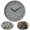 LS-LebenStil Vintage Wanduhr Beton Grau Kupfer 28cm Rund Schwarze Zeiger Quarzuhr Küchenuhr