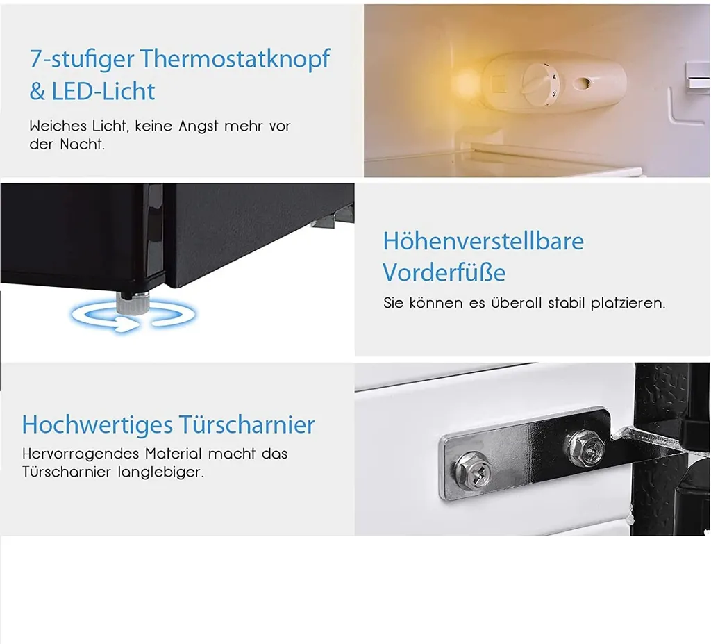 COSTWAY Kühlschrank Mit Gefrierfach Standkühlschrank Gefrierschrank Kühl-Gefrier-Kombination 85L Schwarz – Bild 5