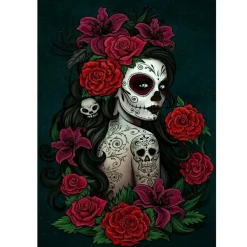 Redcoringe 5D DIY Diamond Painting Full Diamant Kreuzstich Stickerei Malerei Schönheit Skelett Bilder Deko 30x40cm