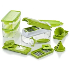 Genius Nicer Dicer Smart Julietti | 16 Teile | Gemüseschneider | Spiralschneider | Julienneschneider | Schneiden/Würfeln