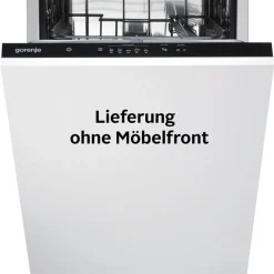 Gorenje GV 520 E 10 EB, Voll Integriert, Slimline (45 Cm), Schwarz, 11 Maßgedecke, 47 DB, Eco 45 ºC, Intensive 60 ºC, Schnell, Spülen, Standard 60 °C