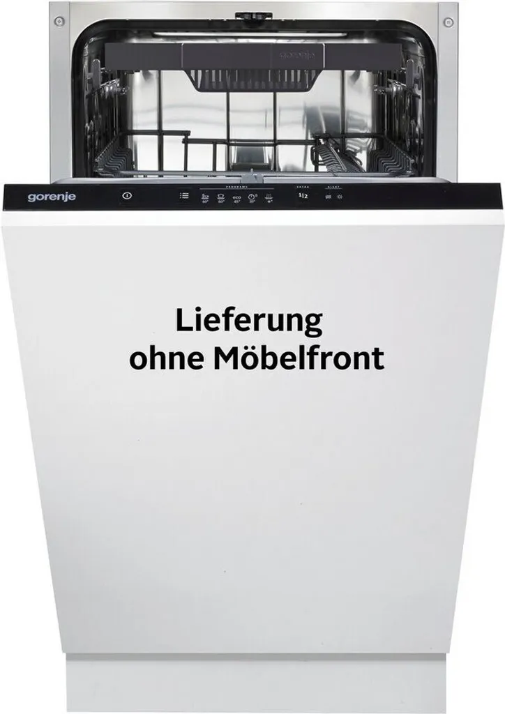 Gorenje GV 520 E 10 EB, Voll Integriert, Slimline (45 Cm), Schwarz, 11 Maßgedecke, 47 DB, Eco 45 ºC, Intensive 60 ºC, Schnell, Spülen, Standard 60 °C