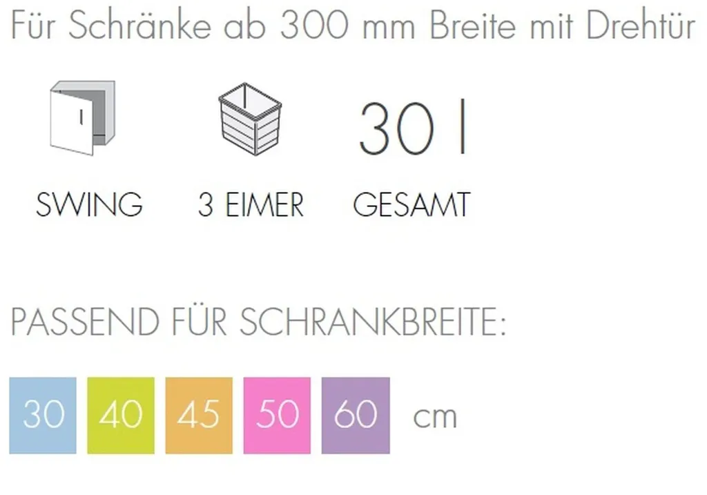 Hailo Mülleimer Küche, Einbau 30 Cm Schrank, Abfalleimer 3x10 Liter – Bild 5