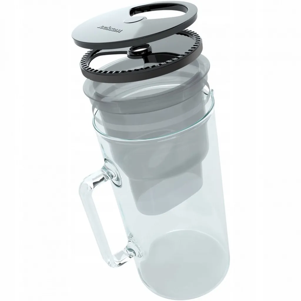 Glas Wasserfilter Wessper 2,5 L Mit 4 Filterkartuschen, Kompatibel Mit Brita Maxtra Schwarz – Bild 3
