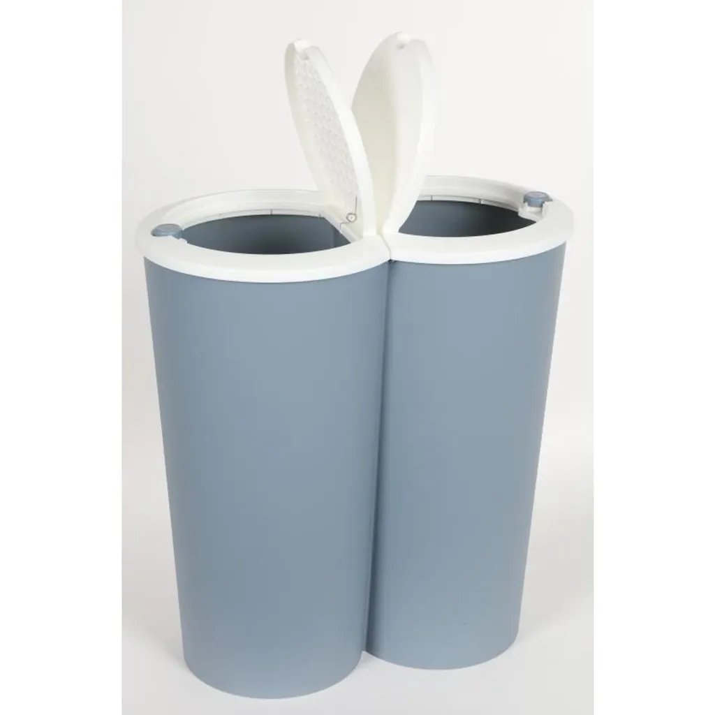 Deuba Mülleimer 50 L Duo 2fach Trennsystem 2x25L Druckknopf-Automatik Küche Abfalleimer Müllbehälter Mülltrennung Büro, Farbe:schwarz - Black - Noir – Bild 14