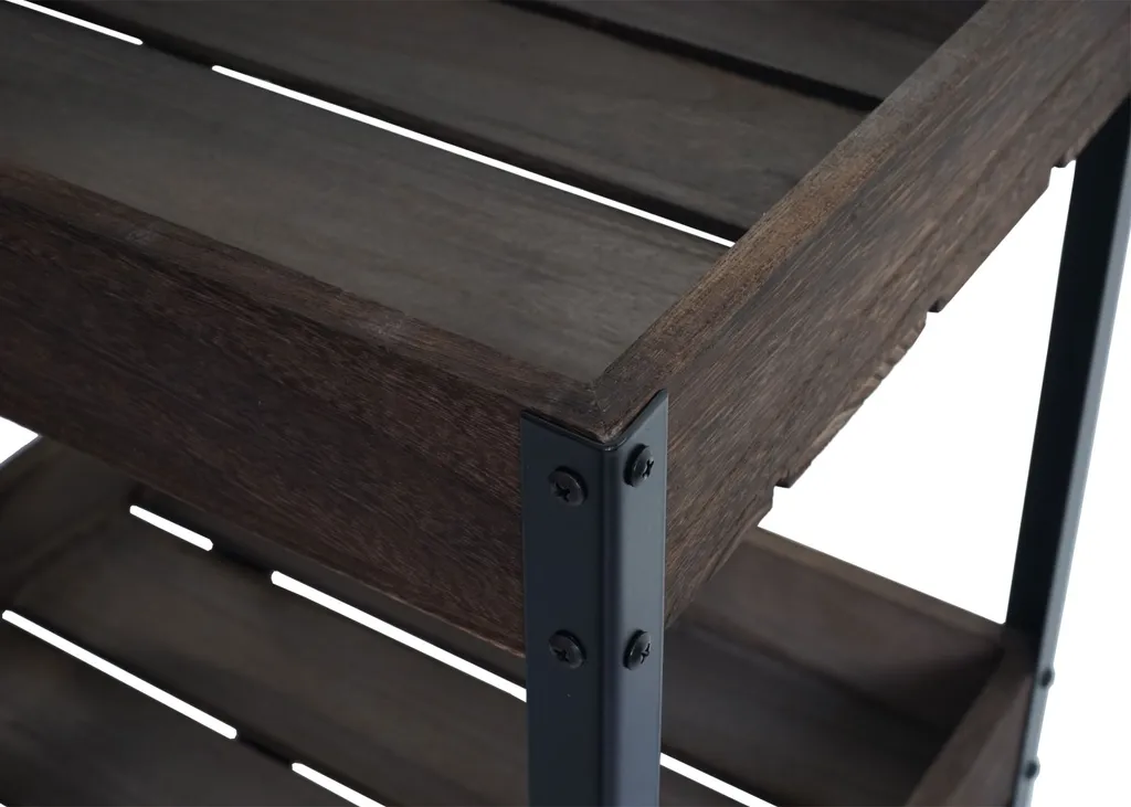 Mendler Servierwagen HWC-H22, Küchenwagen Barwagen Teewagen Beistellwagen Rollwagen, Massiv-Holz Shabby Braun – Bild 7